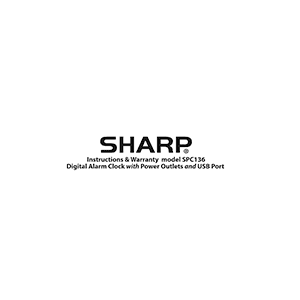 Sharp SPC136 Digital Alarm Clock Instruction Manual