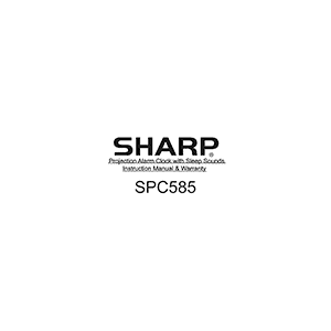 Sharp SPC585 Projection Alarm Clock Instruction Manual