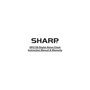 Sharp SPC736 Digital Alarm Clock Instruction Manual