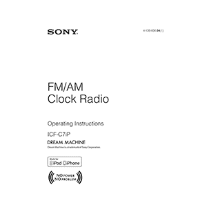 Sony ICF-C7iP Dream Machine Clock Radio Operating Instructions