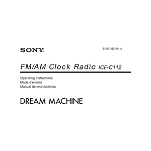 Sony ICF-C112 Dream Machine Clock Radio Operating Instructions