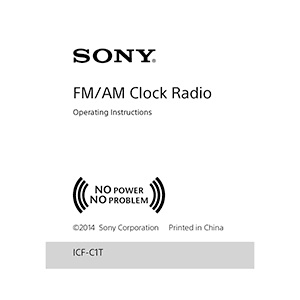 Sony ICF-C1T Clock Radio Operating Instructions