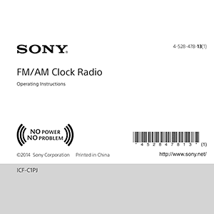 Sony ICF-C1PJ FM/AM Clock Radio Operating Instructions