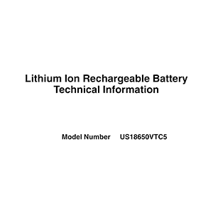 Sony US18650VTC5 Lithium-ion Battery Datasheet