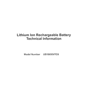 Sony US18650VTC6 Lithium-ion Battery Datasheet