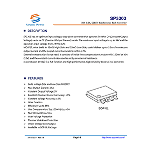 SP3303 Segma Power 36V 3.5A Buck Convertor Datasheet