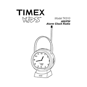 Timex Kids TK310 Alarm Clock Radio User Manual