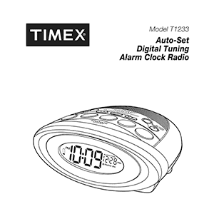 Timex T1233 Alarm Clock Radio User Manual