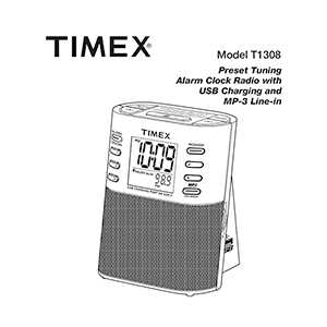 Timex T1308 Alarm Clock Radio User Manual