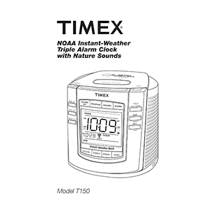 Timex T150 Alarm Clock User Manual