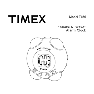 Timex T156 Shake-N-Wake Alarm Clock User Manual