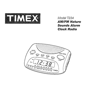 Timex T234 Alarm Clock Radio User Manual