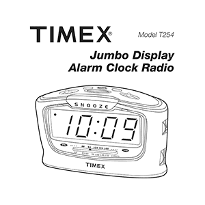 Timex T254 Alarm Clock Radio User Manual