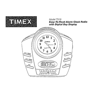 Timex T318 Alarm Clock Radio User Manual