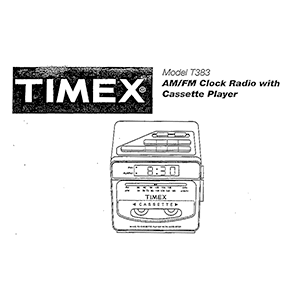 Timex T383 Cassette Player Clock Radio User Manual