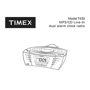 Timex T435 MP3/CD Alarm Clock Radio User Manual