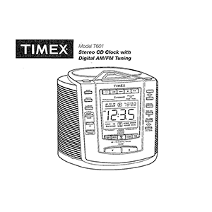 Timex T601 CD Alarm Clock Radio User Manual