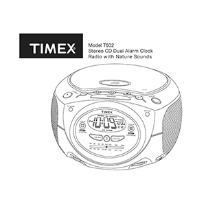 Timex T602 CD Alarm Clock Radio User Manual