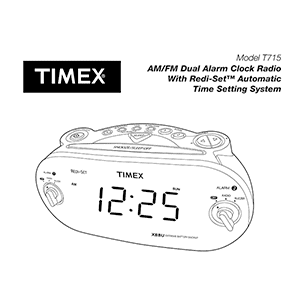 Timex T715 Alarm Clock Radio User Manual