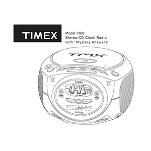 Timex TX60 CD Alarm Clock Radio User Manual