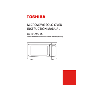 Toshiba 1.2 cu.ft. 1100W Microwave Oven EM131A5C-BS Instruction Manual